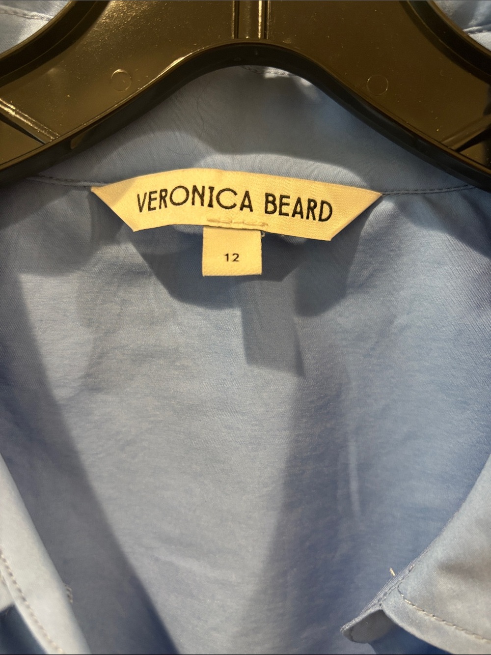 NWT Veronica Beard Button-Down Shirt with White Contrast Trim - Picture 10 of 16